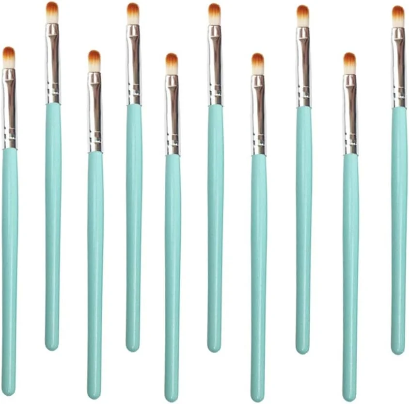 مجموعه برس آرایشی گوبای، 10 برس آرایشی، برس پخش کننده سایه چشم، برس لب، هایلایتر سایه چشم، ابزار مناسب - سبز نرم (رنگ: سبز نقره ای)