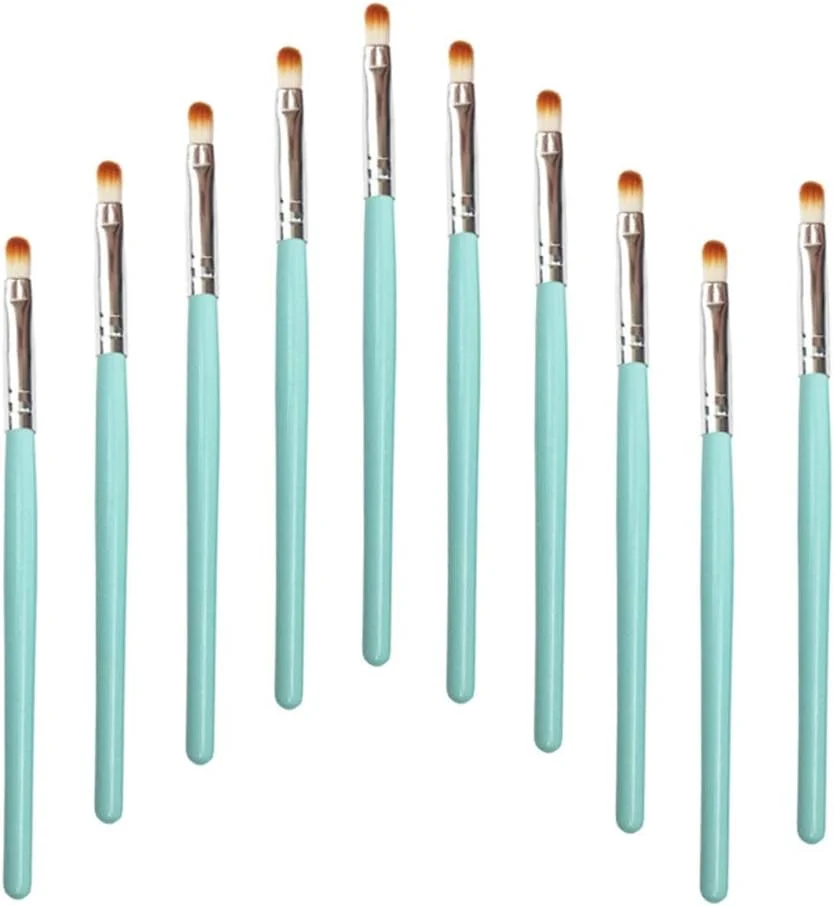 مجموعه برس آرایشی گوبای، 10 برس آرایشی، برس پخش کننده سایه چشم، برس لب، هایلایتر سایه چشم، ابزار مناسب - سبز نرم (رنگ: سبز نقره ای)