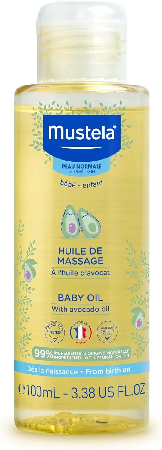 روغن بچه موستلا - روغن مرطوب کننده برای ماساژ - حاوی آووکادوی طبیعی غنی شده با ویتامین B5 - فرمول زیست تخریب پذیر و بدون اشک