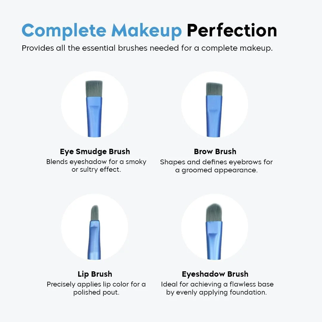 ست براش آرایشی 8 تکه Gleva با کیف، براش های آرایشی ممتاز کابوکی مصنوعی برای کرم پودر، کانسیلر، سایه چشم، رژگونه حرفه ای، پودر صورت، هایلایتر، کانتور، ترکیب خط چشم (آبی)