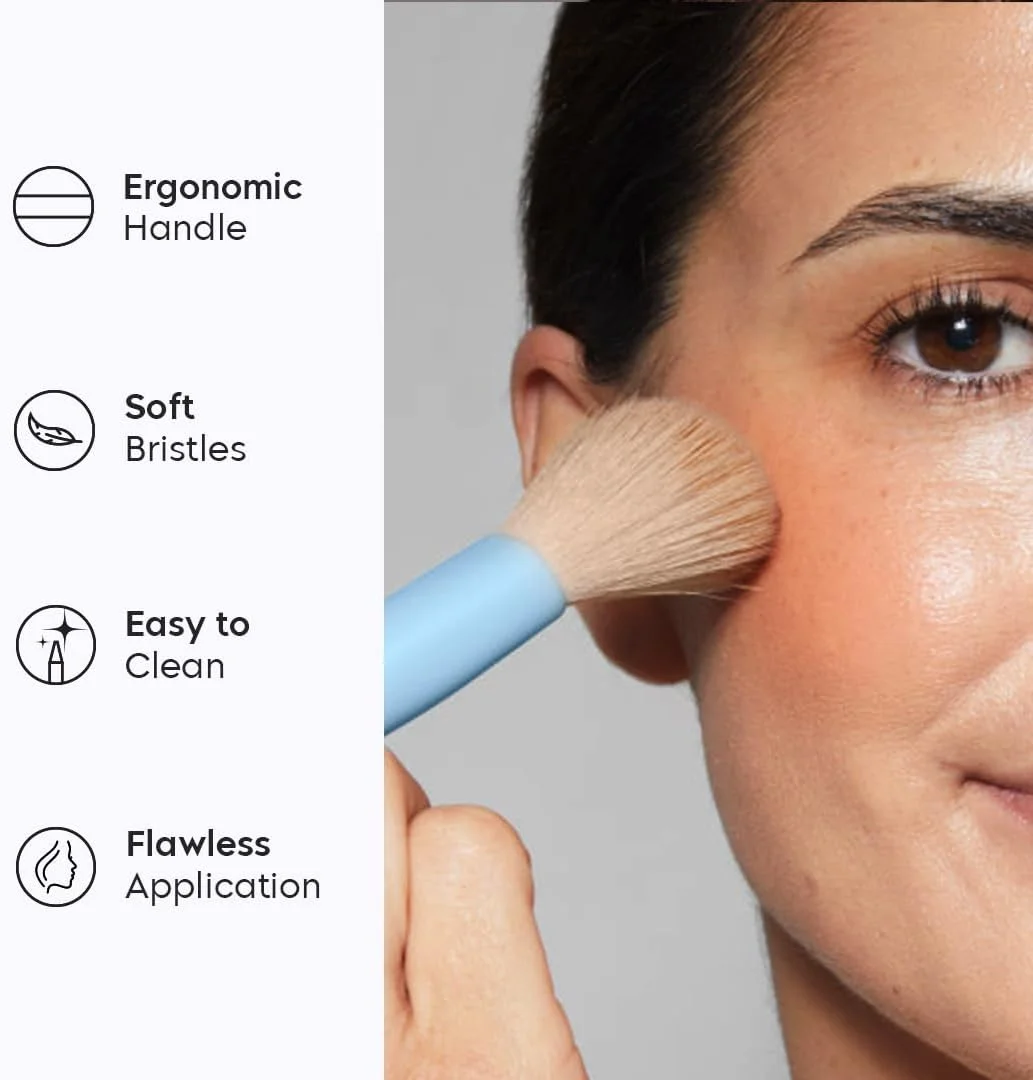 براش آرایشی چندکاره 4 در 1 Gleva، ست براش آرایشی مسافرتی جداشدنی، اسفنج آرایشی همه کاره، براش سایه چشم، ابرو، خط چشم، رژگونه و براش ترکیب کننده برای کرم پودر، کانسیلر و پودر (آبی)