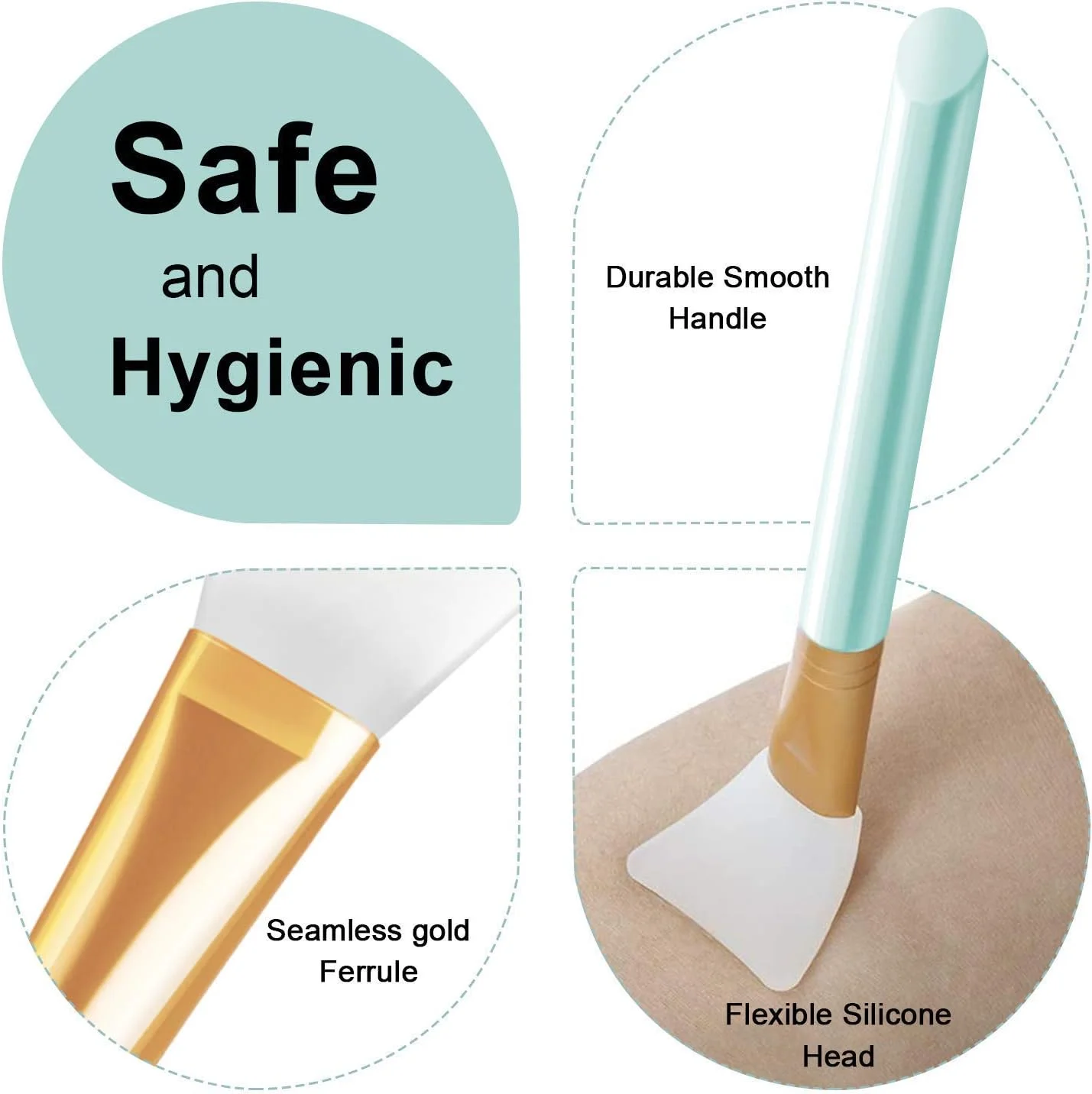 برس ماسک صورت سیلیکونی GJT، ست 3 عددی برس اپلیکاتور صورت ابزار برس آرایشی برای استفاده از ماسک صورت، ماسک چشم یا ابزار آرایش DIY