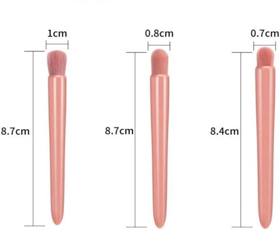 ست برس آرایشی GIRIK، کیف برس آرایشی مینی قابل حمل، ست برس آرایشی مسافرتی حرفه ای، همراه با آینه، مناسب برای صورت، ابرو، رژگونه و برق لب بانوان (صورتی)