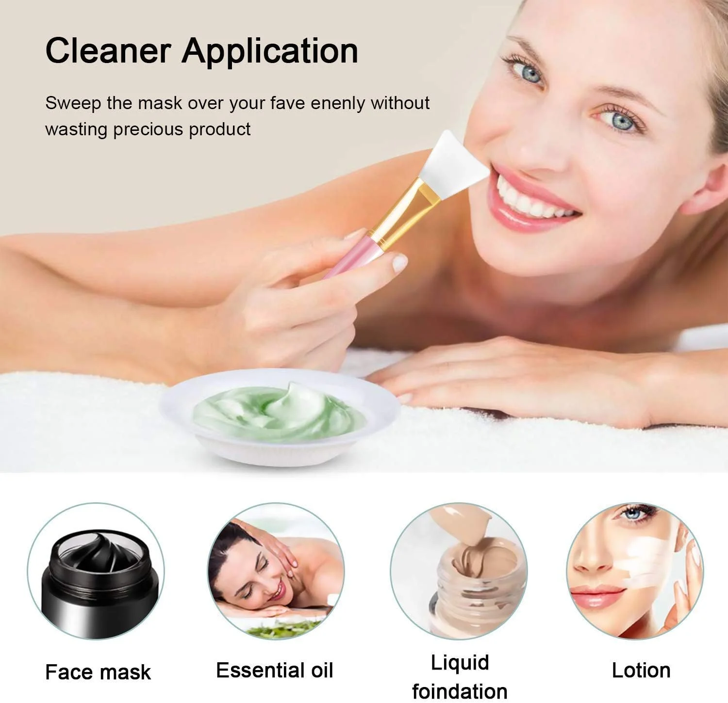 برس ماسک صورت سیلیکونی GJT، ست 3 عددی برس اپلیکاتور صورت ابزار برس آرایشی برای استفاده از ماسک صورت، ماسک چشم یا ابزار آرایش DIY