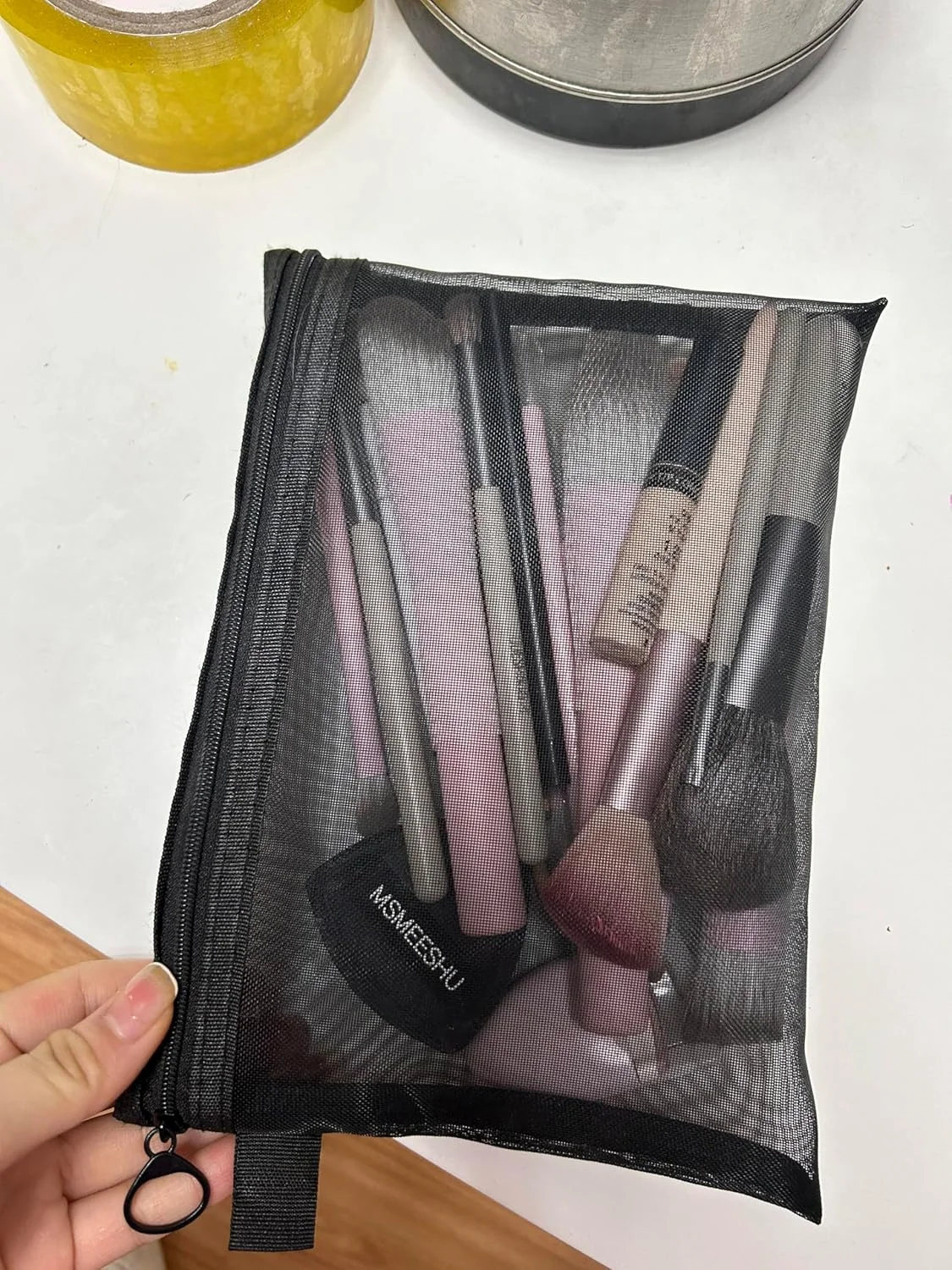 ست عمومی 20 تکه برس آرایشی حرفه ای، برس زاویه دار وگان ممتاز، برس بادبزنی، برس پخش کننده، برس تخت، بلندر جیبی و کیف برس آرایشی