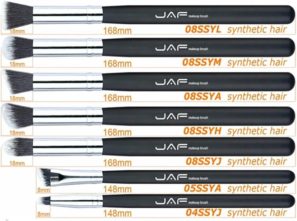 GDJbnyu JAF Brand ست 7 عددی برس آرایشی حرفه ای قابل حمل برای ترکیب چشم، سایه چشم، پخش کردن و سایه زدن مدل JE07SSY-B ابزار برس های آرایشی