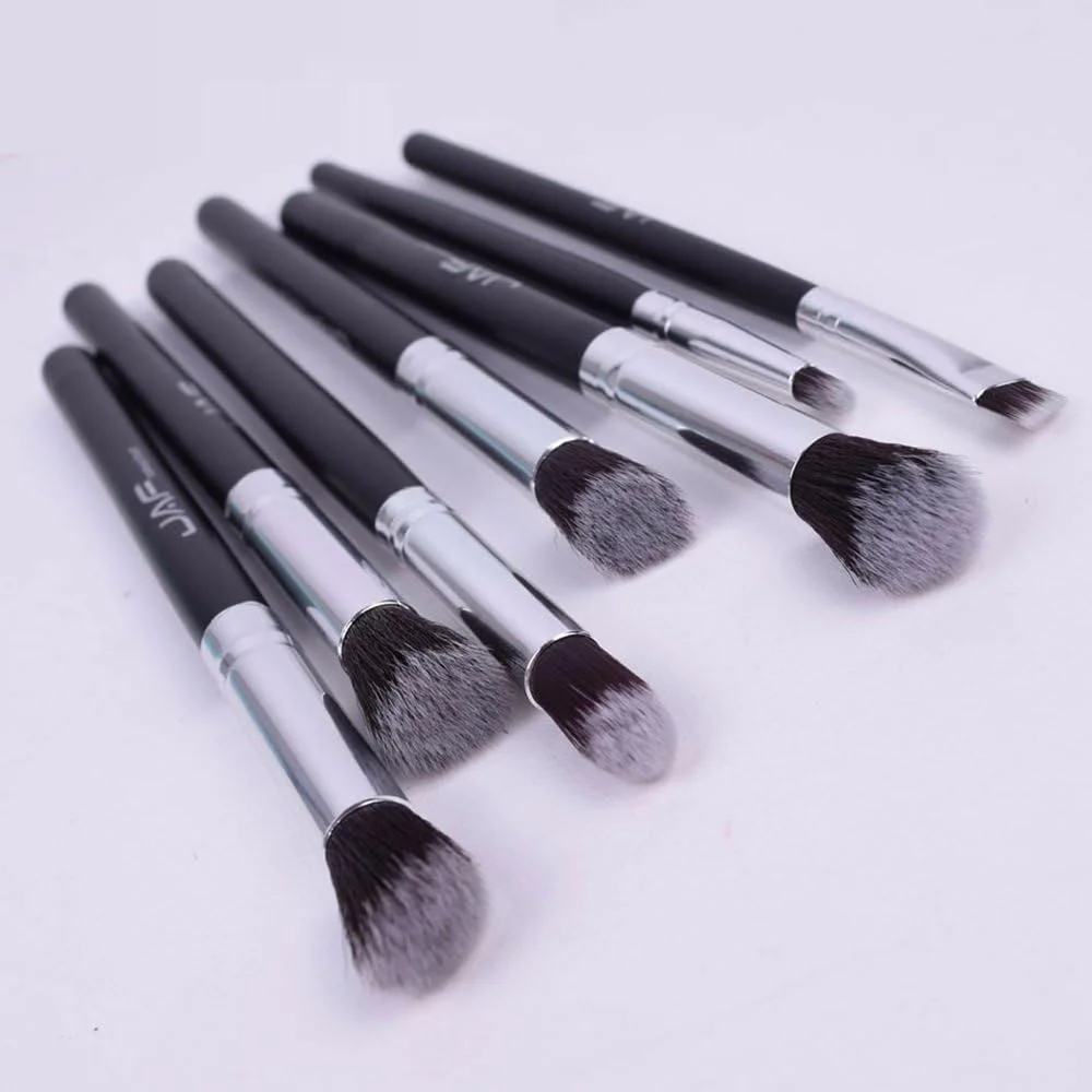 GDJbnyu JAF Brand ست 7 عددی برس آرایشی حرفه ای قابل حمل برای ترکیب چشم، سایه چشم، پخش کردن و سایه زدن مدل JE07SSY-B ابزار برس های آرایشی