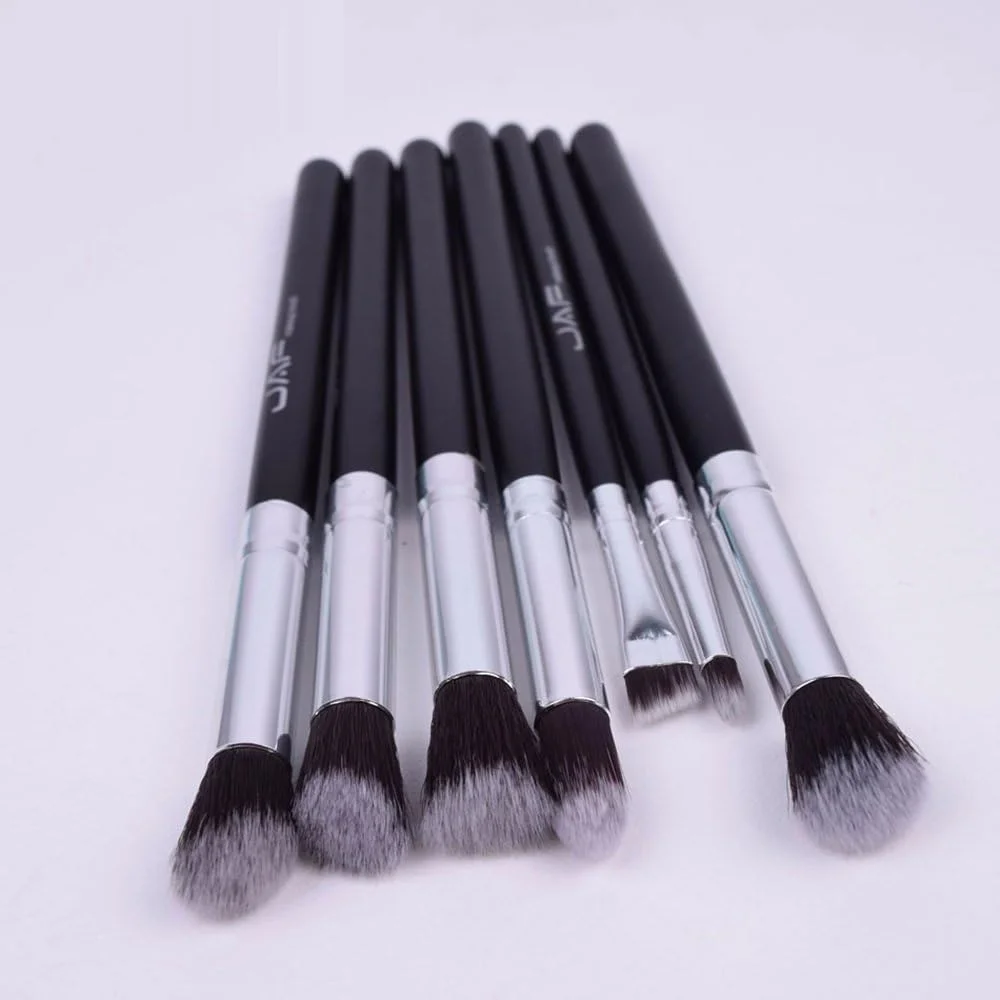 GDJbnyu JAF Brand ست 7 عددی برس آرایشی حرفه ای قابل حمل برای ترکیب چشم، سایه چشم، پخش کردن و سایه زدن مدل JE07SSY-B ابزار برس های آرایشی