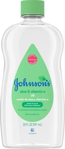 روغن بچه جانسون، روغن معدنی غنی شده با آلوئه ورا و ویتامین E، 20 اونس مایع