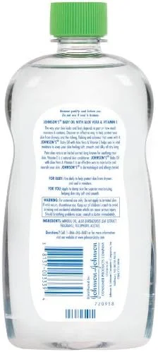 روغن بچه جانسون، روغن معدنی غنی شده با آلوئه ورا و ویتامین E، 20 اونس مایع
