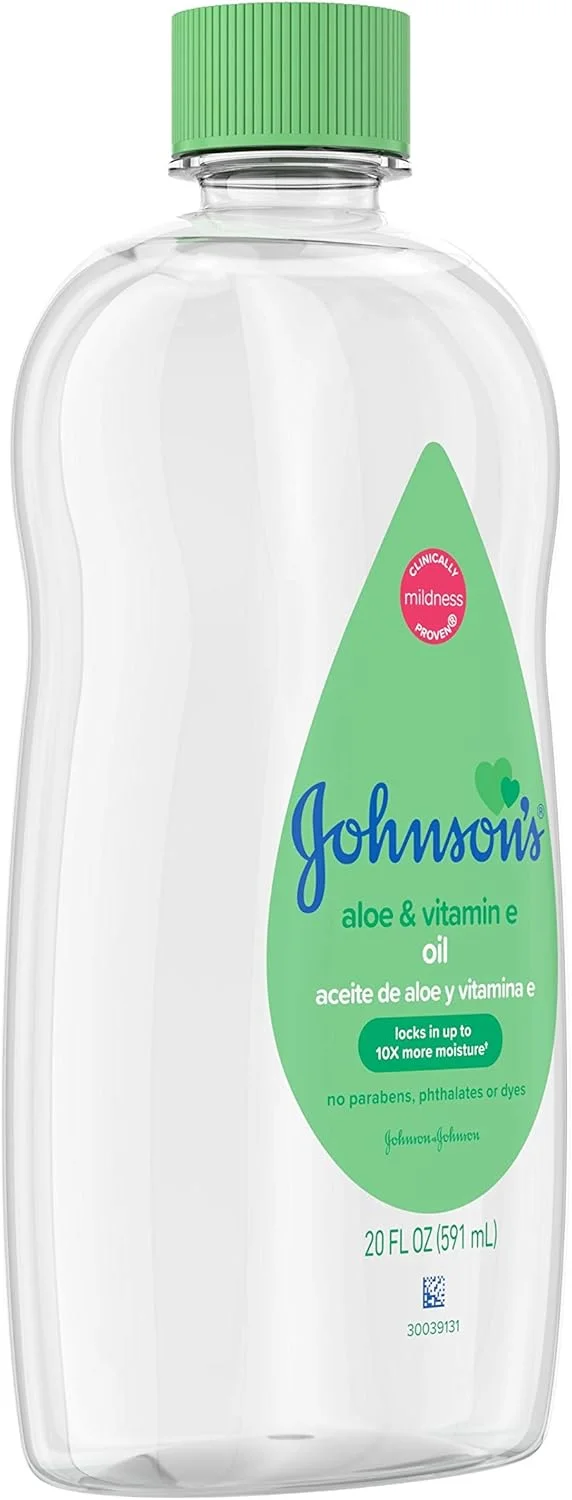 روغن بچه جانسون، روغن معدنی غنی شده با آلوئه ورا و ویتامین E، 20 اونس مایع روغن بچه جانسون، روغن معدنی غنی شده با آلوئه ورا و ویتامین E، 20 اونس مایع