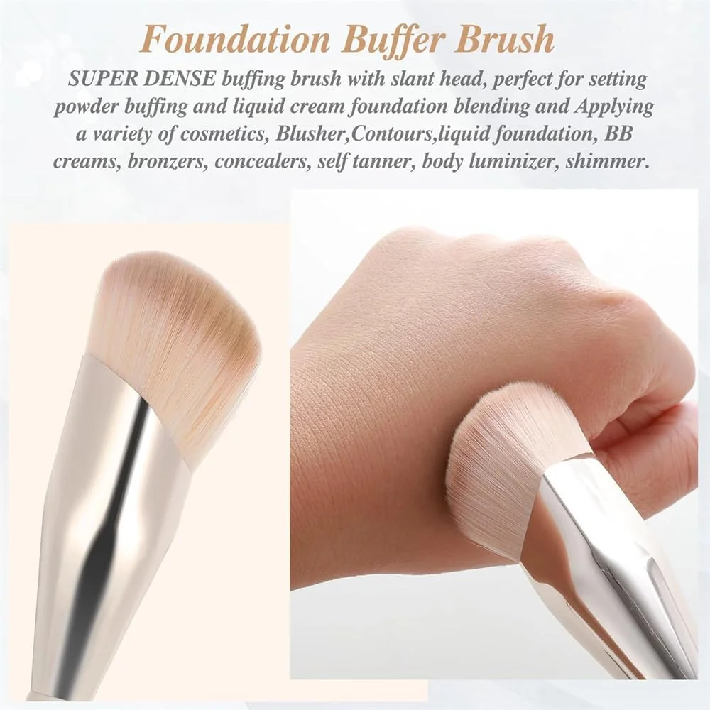 ست برس آرایشی شامل برس کرم پودر و برس کانسیلر، برس های آرایشی صورت مصنوعی ممتاز برای کرم مایع، برس کانسیلر زاویه دار زیر چشم، برس کوچک کرم پودر ابزار آرایشی (2 عدد) ست برس آرایشی شامل برس کرم پودر و برس کانسیلر، برس های آرایشی صورت مصنوعی ممتاز برای کرم مایع، برس کانسیلر زاویه دار زیر چشم، برس کوچک کرم پودر ابزار آرایشی (2 عدد)