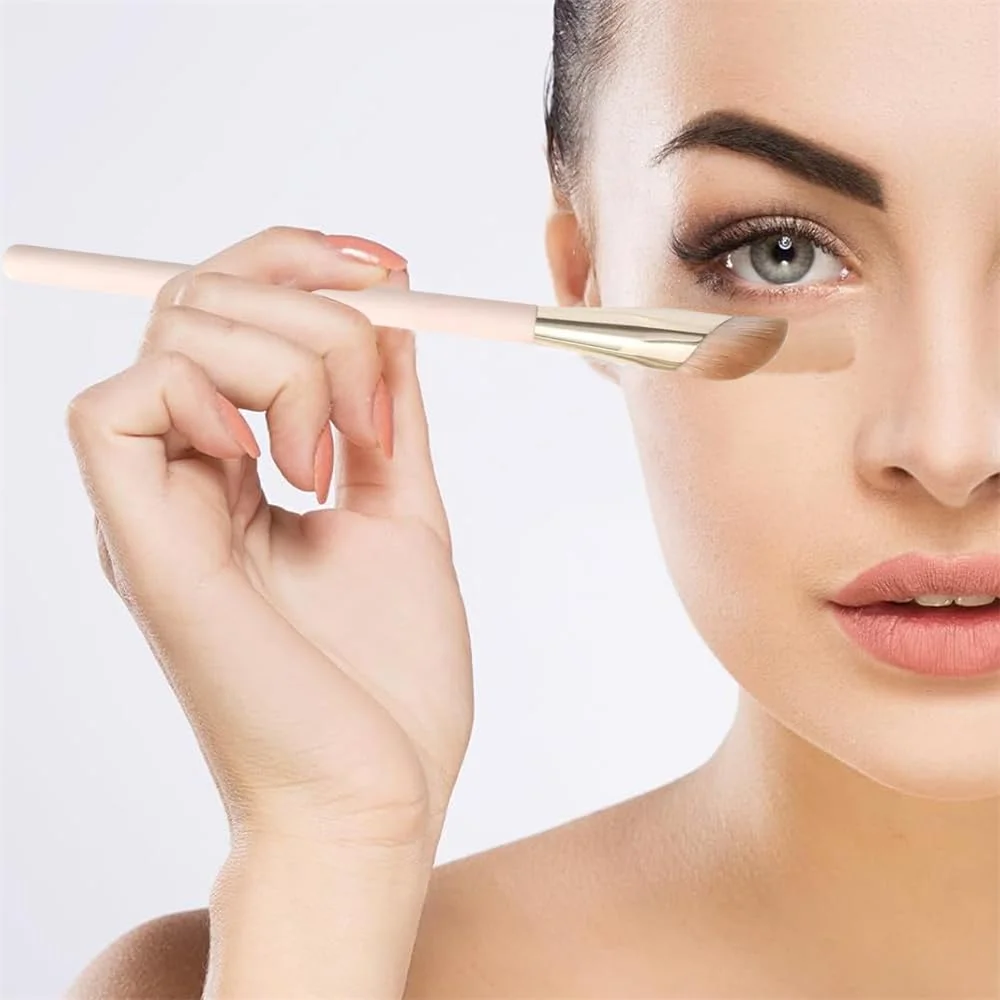 ست برس آرایشی شامل برس کرم پودر و برس کانسیلر، برس های آرایشی صورت مصنوعی ممتاز برای کرم مایع، برس کانسیلر زاویه دار زیر چشم، برس کوچک کرم پودر ابزار آرایشی (2 عدد) ست برس آرایشی شامل برس کرم پودر و برس کانسیلر، برس های آرایشی صورت مصنوعی ممتاز برای کرم مایع، برس کانسیلر زاویه دار زیر چشم، برس کوچک کرم پودر ابزار آرایشی (2 عدد)