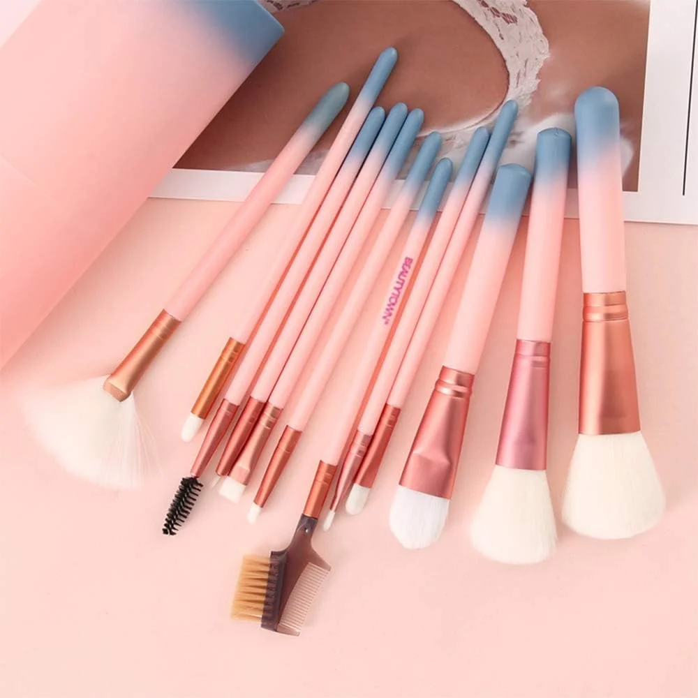 ست برس آرایشی فونداسیون و برس های آرایشی حرفه ای، شامل برس پودر، کانسیلر، کانتور، سایه چشم، ترکیب کننده، صورت، ابرو، لب، رژگونه (12 عدد) ست برس آرایشی فونداسیون و برس های آرایشی حرفه ای، شامل برس پودر، کانسیلر، کانتور، سایه چشم، ترکیب کننده، صورت، ابرو، لب، رژگونه (12 عدد)