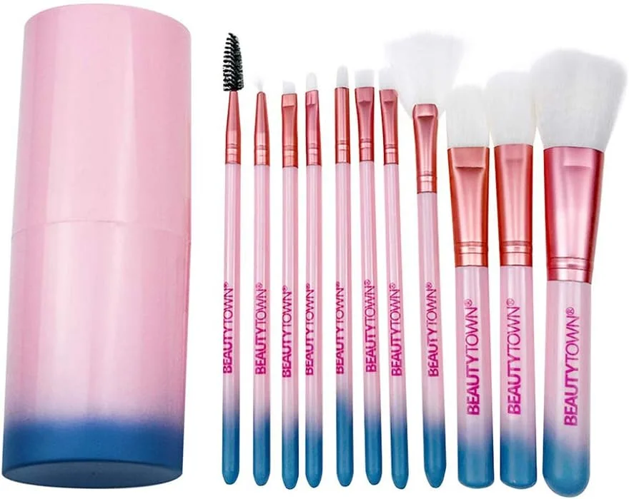 ست برس آرایشی فونداسیون و برس های آرایشی حرفه ای، شامل برس پودر، کانسیلر، کانتور، سایه چشم، ترکیب کننده، صورت، ابرو، لب، رژگونه (12 عدد) ست برس آرایشی فونداسیون و برس های آرایشی حرفه ای، شامل برس پودر، کانسیلر، کانتور، سایه چشم، ترکیب کننده، صورت، ابرو، لب، رژگونه (12 عدد)