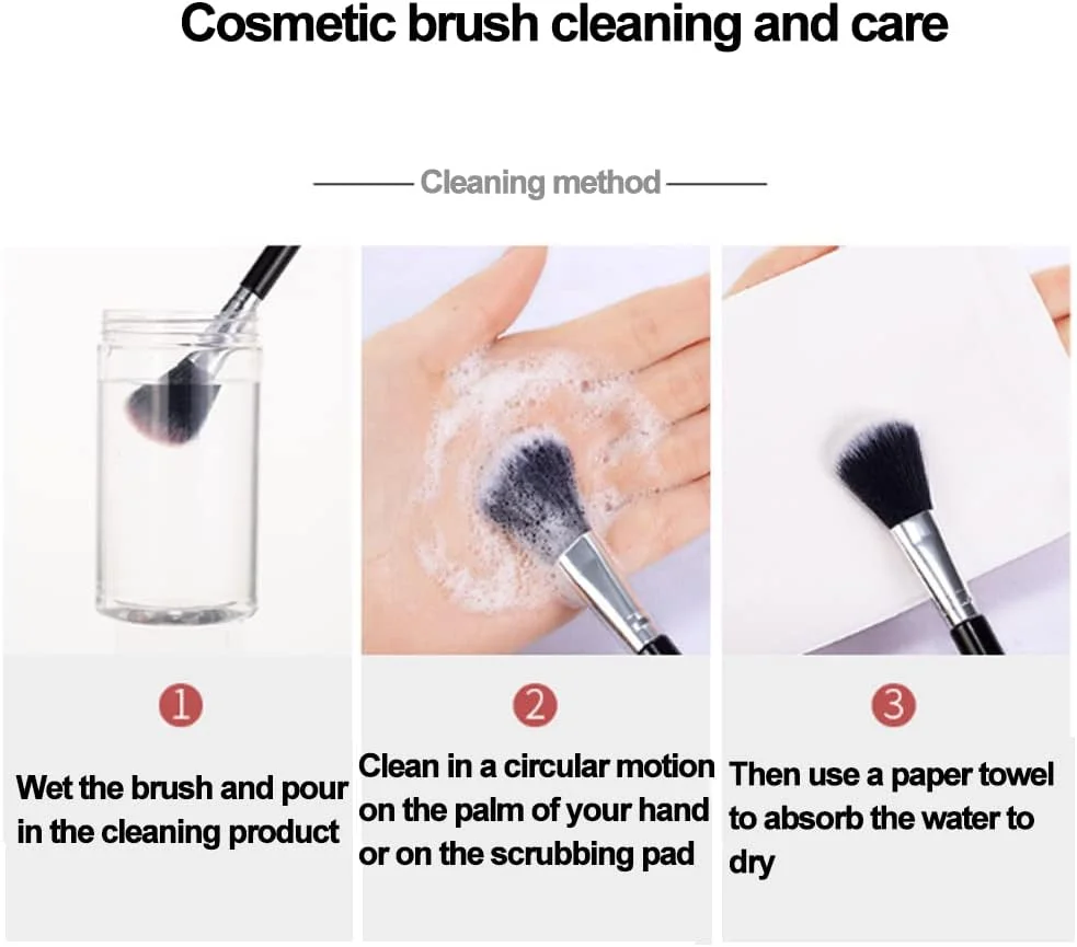 ست براش آرایشی پنج تکه، سایه چشم، رنگ هاله، کرم ابریشم خوابیده، براش لب، مناسب برای آرایش صورت، چشم و لب، مناسب برای حمل 5 عدد (صورتی)