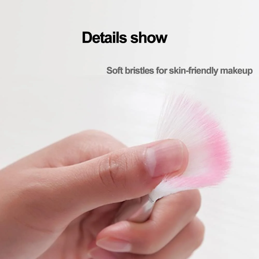 ست براش آرایشی پنج تکه، سایه چشم، رنگ هاله، کرم ابریشم خوابیده، براش لب، مناسب برای آرایش صورت، چشم و لب، مناسب برای حمل 5 عدد (صورتی)