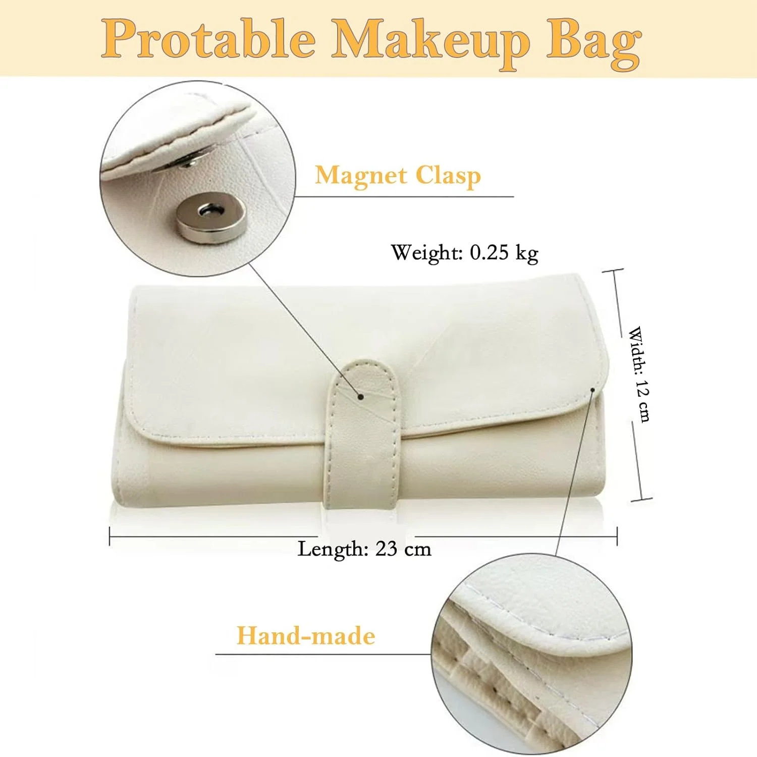 ست برس آرایشی 12 تکه حرفه ای FECOVANTI، برس های آرایشی برای پودر نرم، برس های رژگونه و کرم پودر به همراه کیف آرایشی