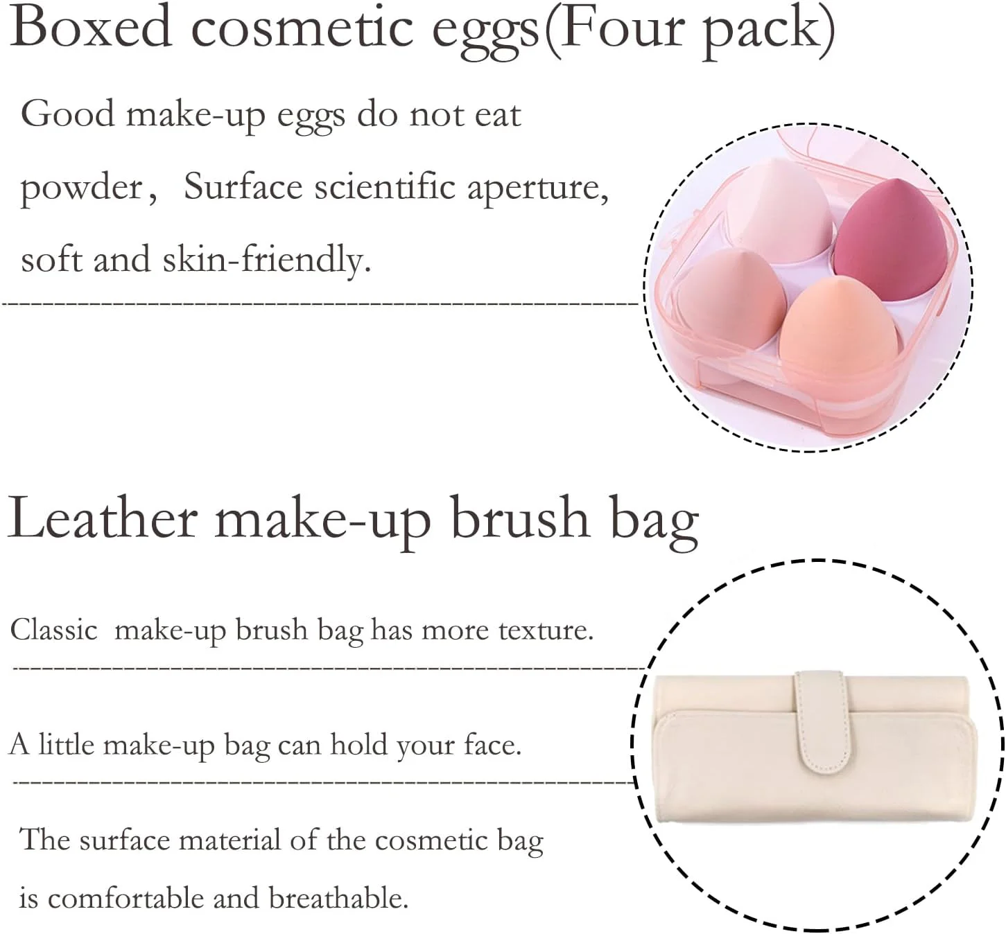 ست برس آرایشی 12 تکه حرفه ای FECOVANTI، برس های آرایشی برای پودر نرم، برس های رژگونه و کرم پودر به همراه کیف آرایشی