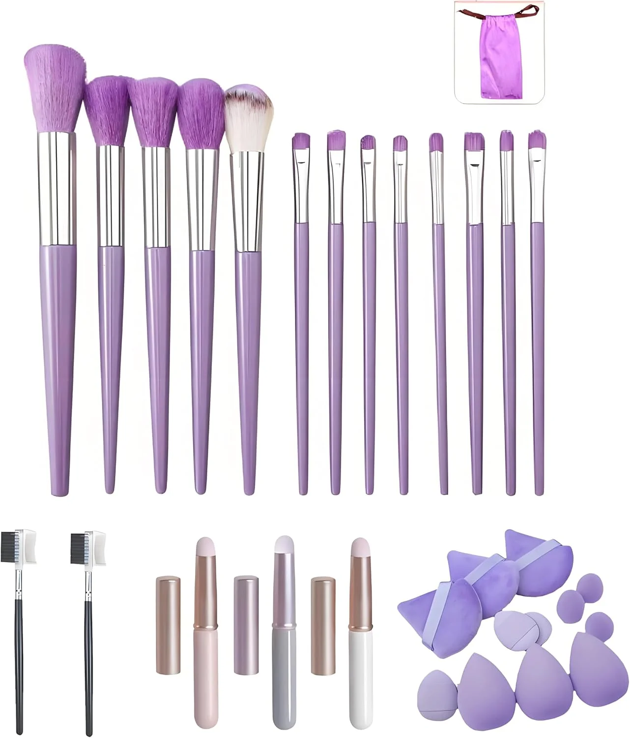 ست برس آرایشی 13 تکه FECOVANTI، ست برس آرایشی مسافرتی، برس سایه چشم، برس کانسیلر برای زنان