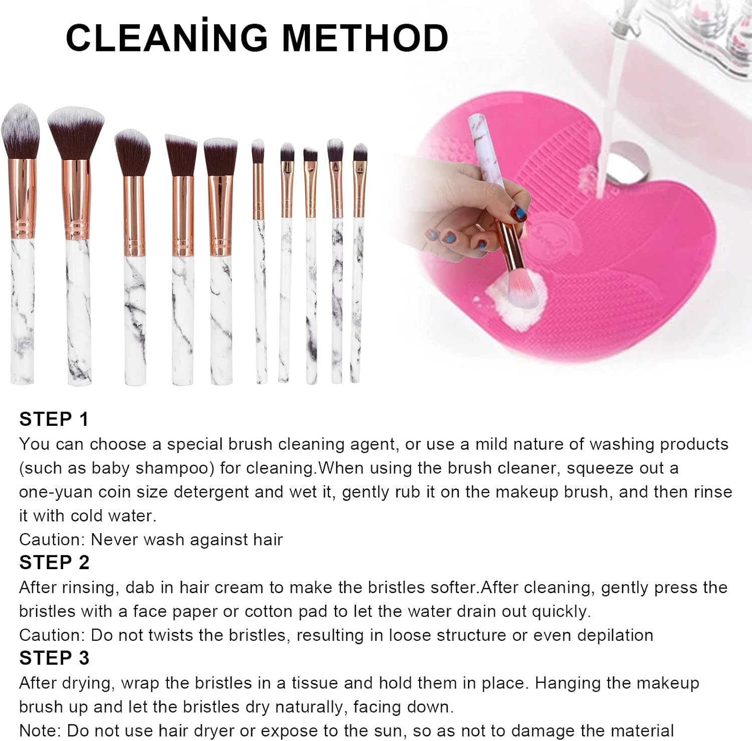 ست برس آرایشی FEIP، ست برس آرایشی با دسته راحت و لمس نرم و قابل حمل برای آرایش صورت خانم ها (مشکی)