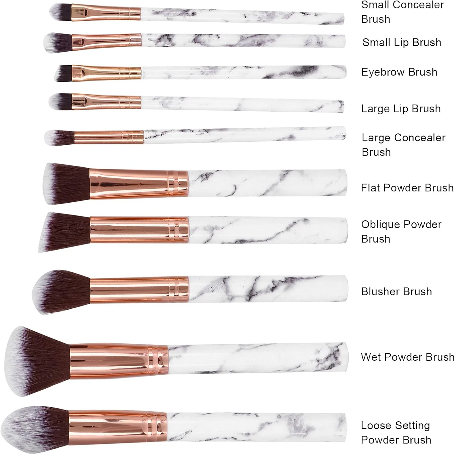 ست برس آرایشی FEIP، ست برس آرایشی با دسته راحت و لمس نرم و قابل حمل برای آرایش صورت خانم ها (مشکی)