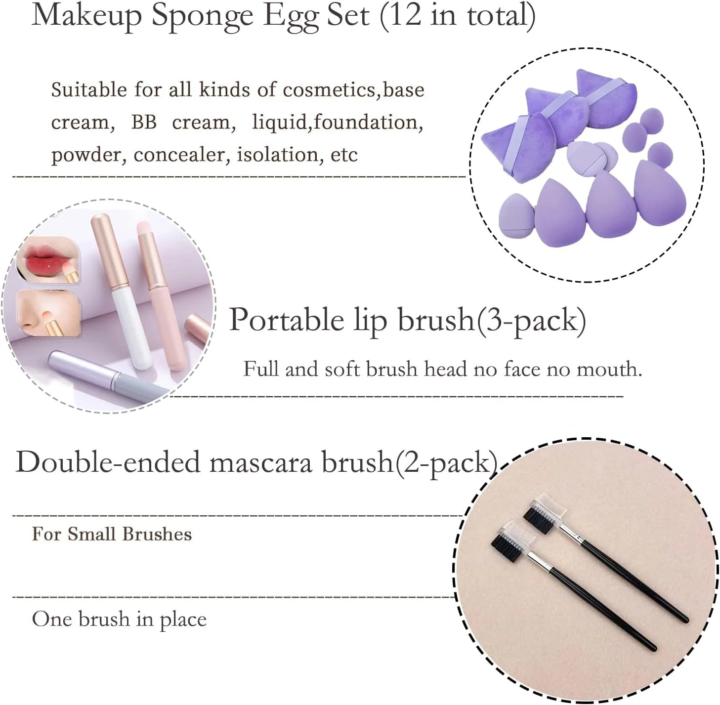 ست برس آرایشی 13 تکه FECOVANTI، ست برس آرایشی مسافرتی، برس سایه چشم، برس کانسیلر برای زنان