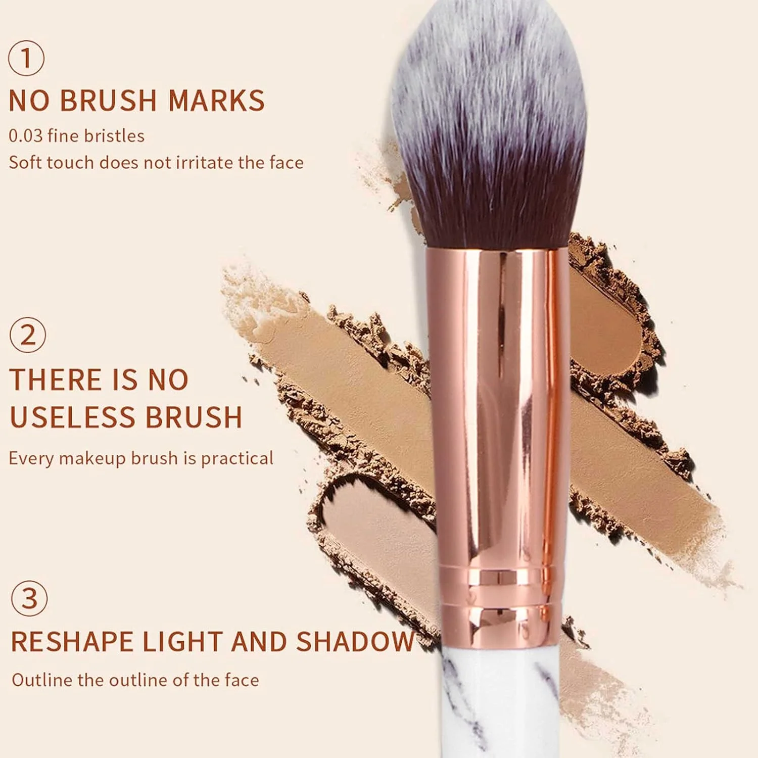 ست برس آرایشی FEIP، ست برس آرایشی با دسته راحت و لمس نرم و قابل حمل برای آرایش صورت خانم ها (مشکی)