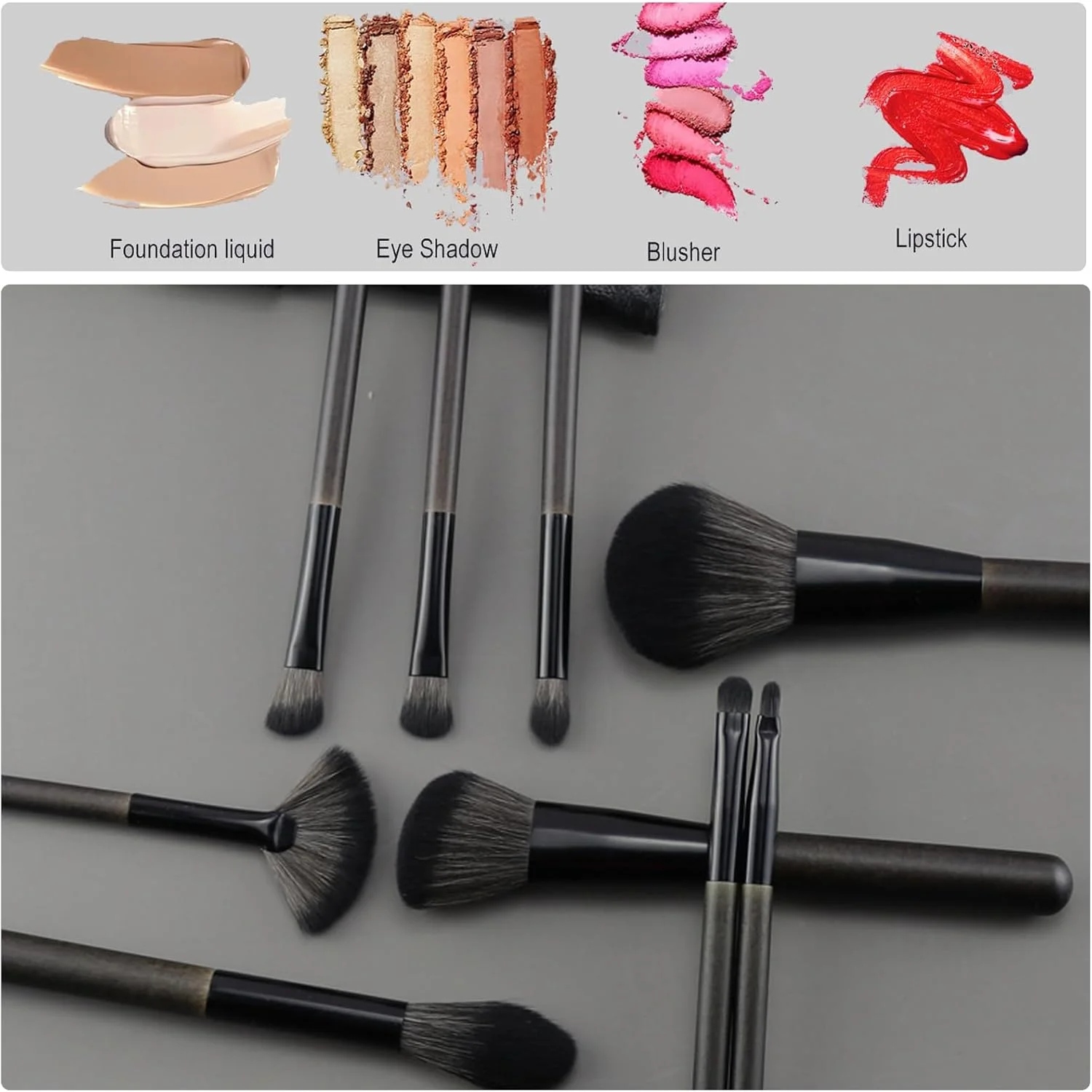 ست براش آرایشی حرفه ای FECOVANTI، براش های آرایشی مصنوعی ممتاز برای کرم پودر، رژگونه، پودر، ست مسافرتی با کیف ست براش آرایشی حرفه ای FECOVANTI، براش های آرایشی مصنوعی ممتاز برای کرم پودر، رژگونه، پودر، ست مسافرتی با کیف