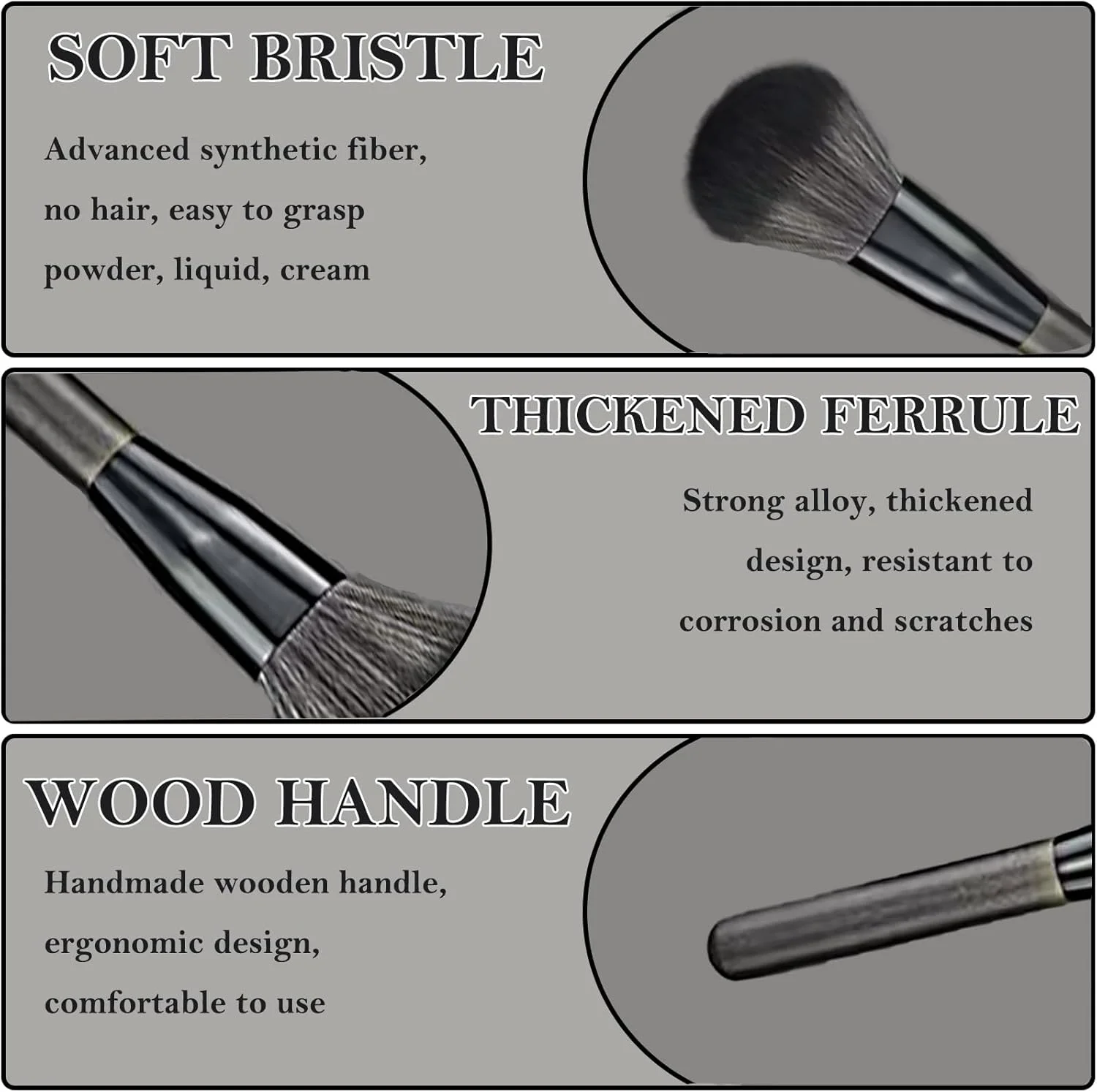 ست براش آرایشی حرفه ای FECOVANTI، براش های آرایشی مصنوعی ممتاز برای کرم پودر، رژگونه، پودر، ست مسافرتی با کیف ست براش آرایشی حرفه ای FECOVANTI، براش های آرایشی مصنوعی ممتاز برای کرم پودر، رژگونه، پودر، ست مسافرتی با کیف