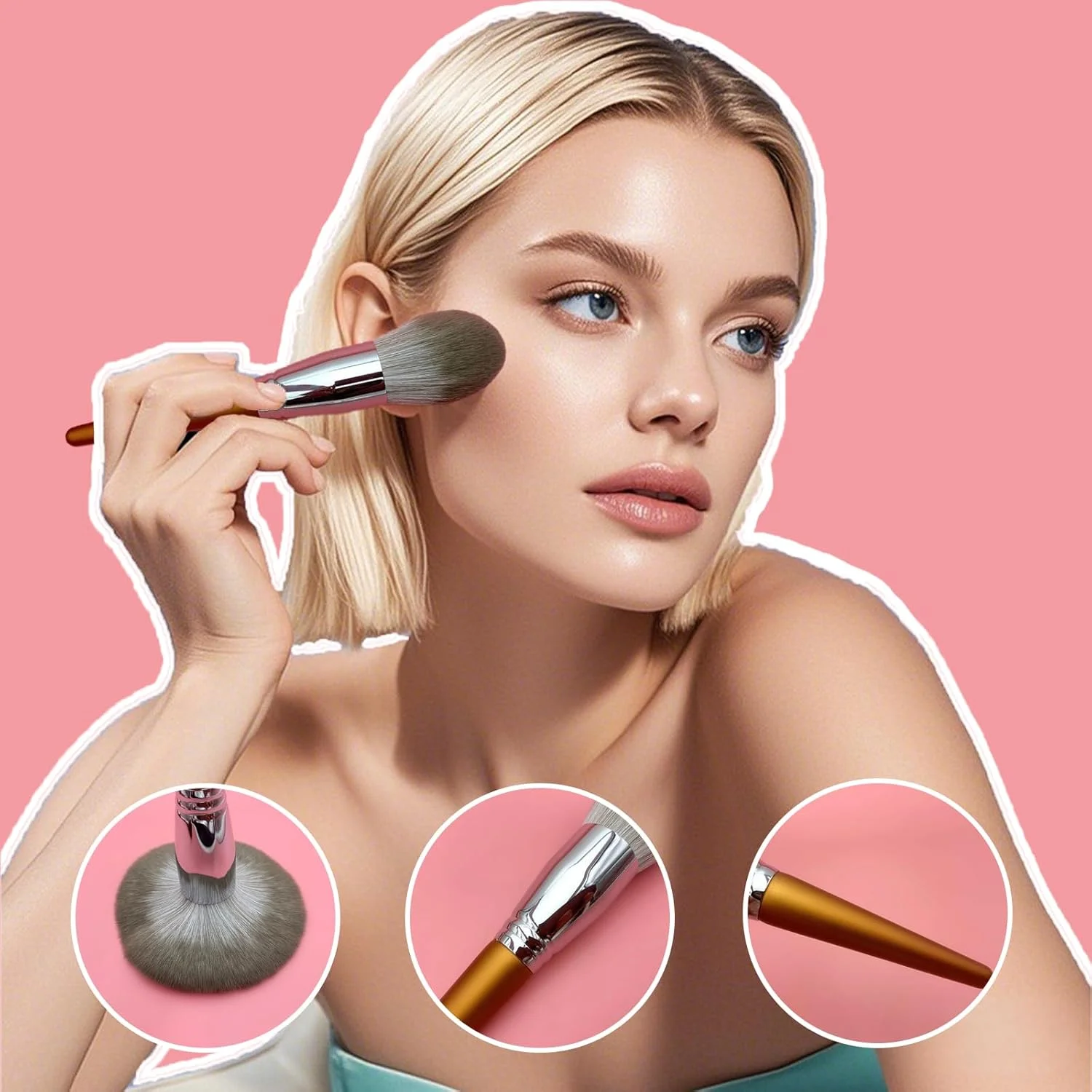 ست برس آرایشی حرفه ای FECOVANTI، برس های آرایشی با الیاف مصنوعی ممتاز، ست برس آرایشی صورت به همراه کیف ست برس آرایشی حرفه ای FECOVANTI، برس های آرایشی با الیاف مصنوعی ممتاز، ست برس آرایشی صورت به همراه کیف