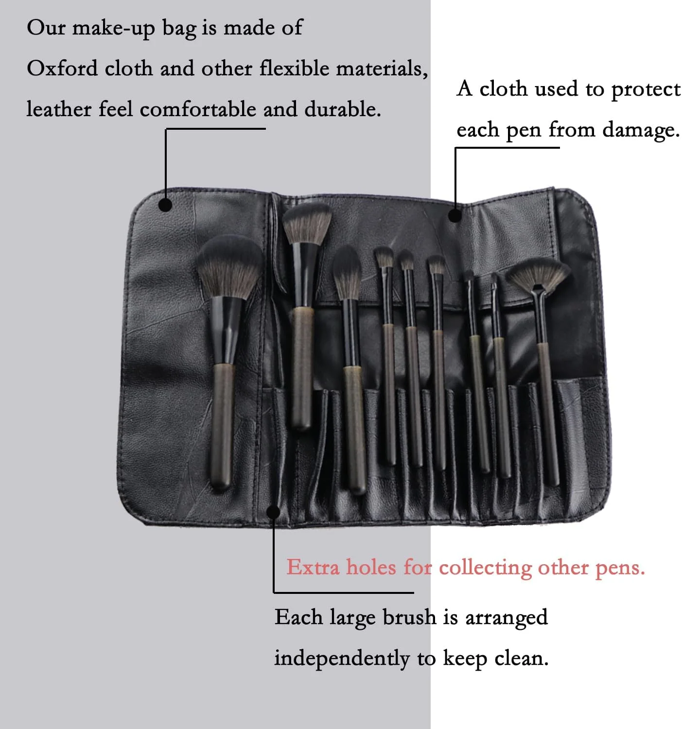 ست براش آرایشی حرفه ای FECOVANTI، براش های آرایشی مصنوعی ممتاز برای کرم پودر، رژگونه، پودر، ست مسافرتی با کیف ست براش آرایشی حرفه ای FECOVANTI، براش های آرایشی مصنوعی ممتاز برای کرم پودر، رژگونه، پودر، ست مسافرتی با کیف