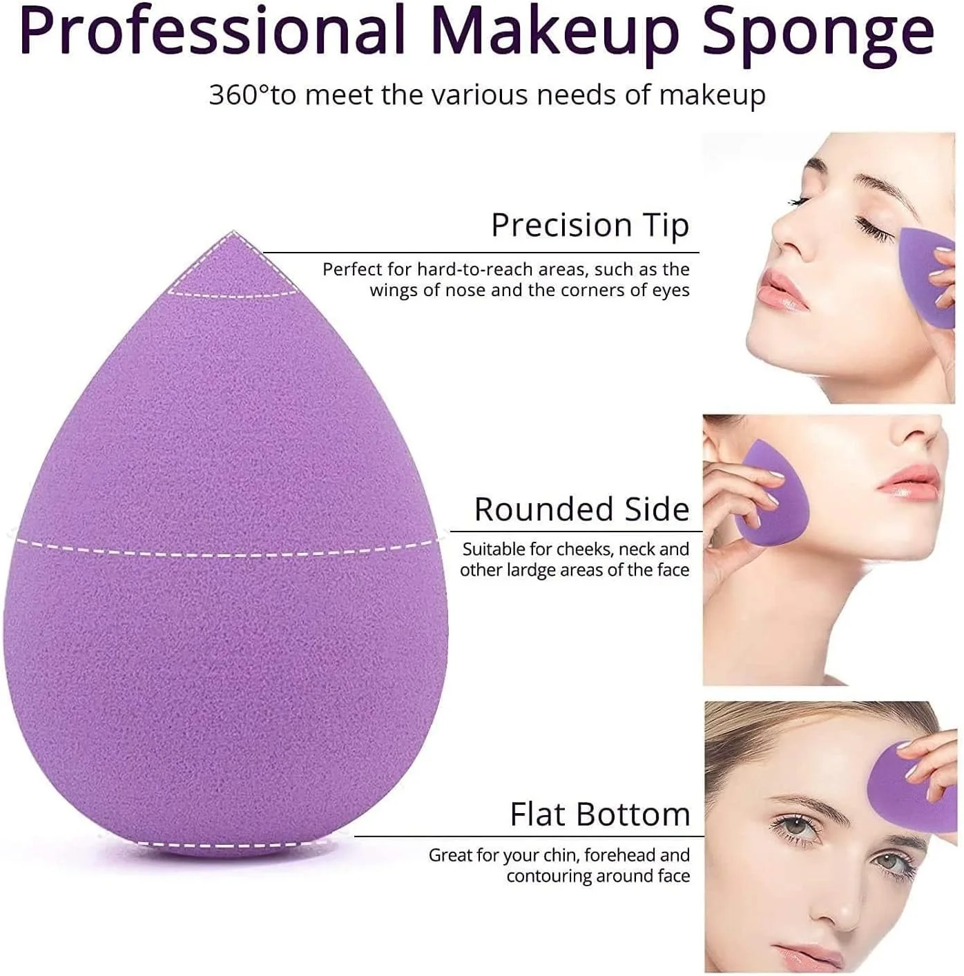 ست براش آرایشی قابل حمل Facejewel 12 عددی - کیت همه کاره با جعبه نگهداری مسافرتی و 1 عدد بلندر آرایشی - براش صورت، چشم، هایلایتر، کانسیلر، ترکیب، پودر، براش آرایشی صورتی چشم