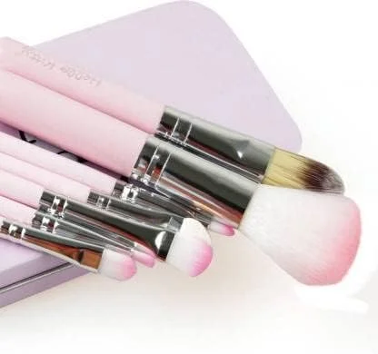 فابیفای ست برس آرایشی، 7 تکه برس آرایش حرفه ای، ست برس ترکیبی فونداسیون، ابزار کیت لوازم آرایشی، ست آرایش برس، برس های آرایشی + پاف - سفید