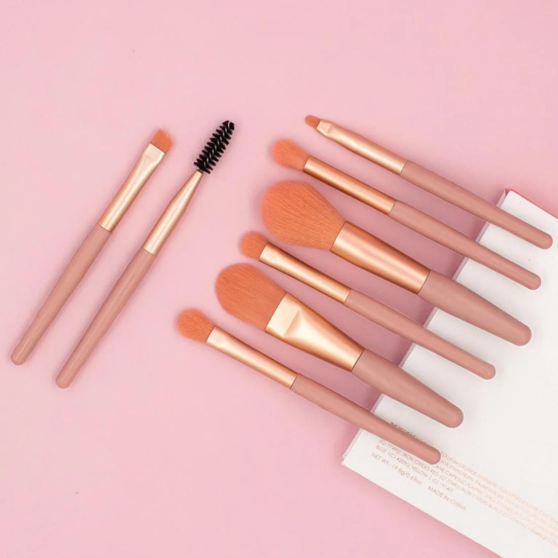ست براش آرایشی صورت، ست براش آرایشی 5 تکه با 5 عدد اسفنج آرایشی کوچک برای دختران، براش های سایه چشم حرفه ای، براش های کرم، پودر، اپلیکاتور فونداسیون با موهای نرم و مصنوعی
