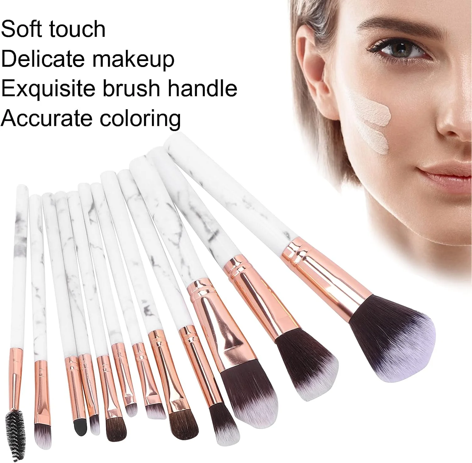 Fabater برس پودر صورت، ست برس آرایشی حرفه ای، راحت، قابل حمل و نرم برای مهمانی و استفاده روزانه