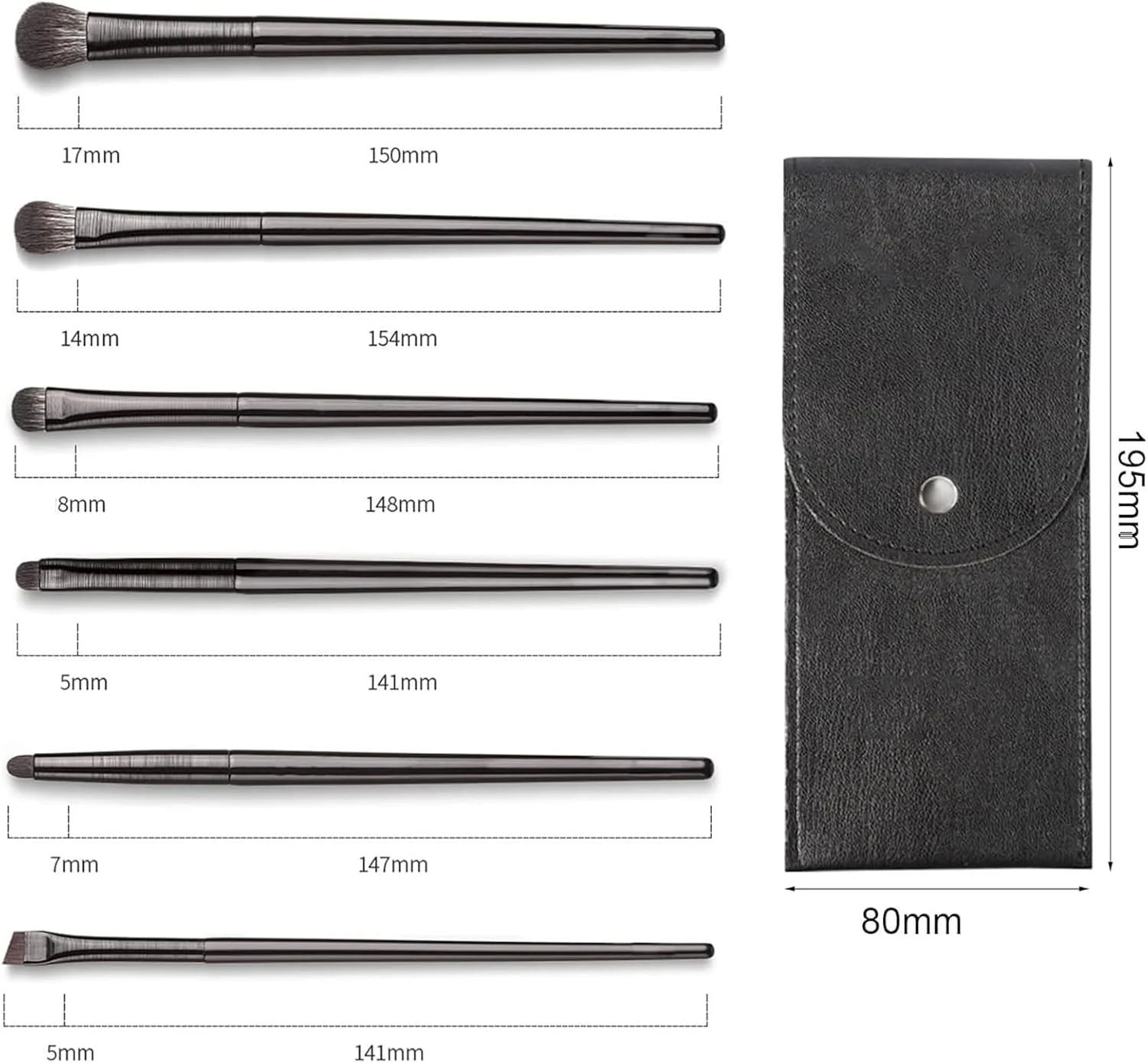 ست برس آرایشی چشم، برس زاویه دار ابزار سایه چشم دقیق برای ترکیب، مشخص کردن، پخش کردن و سایه زدن