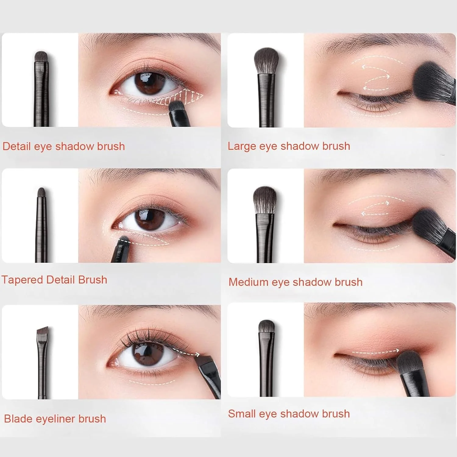 ست برس آرایشی چشم، برس زاویه دار ابزار سایه چشم دقیق برای ترکیب، مشخص کردن، پخش کردن و سایه زدن