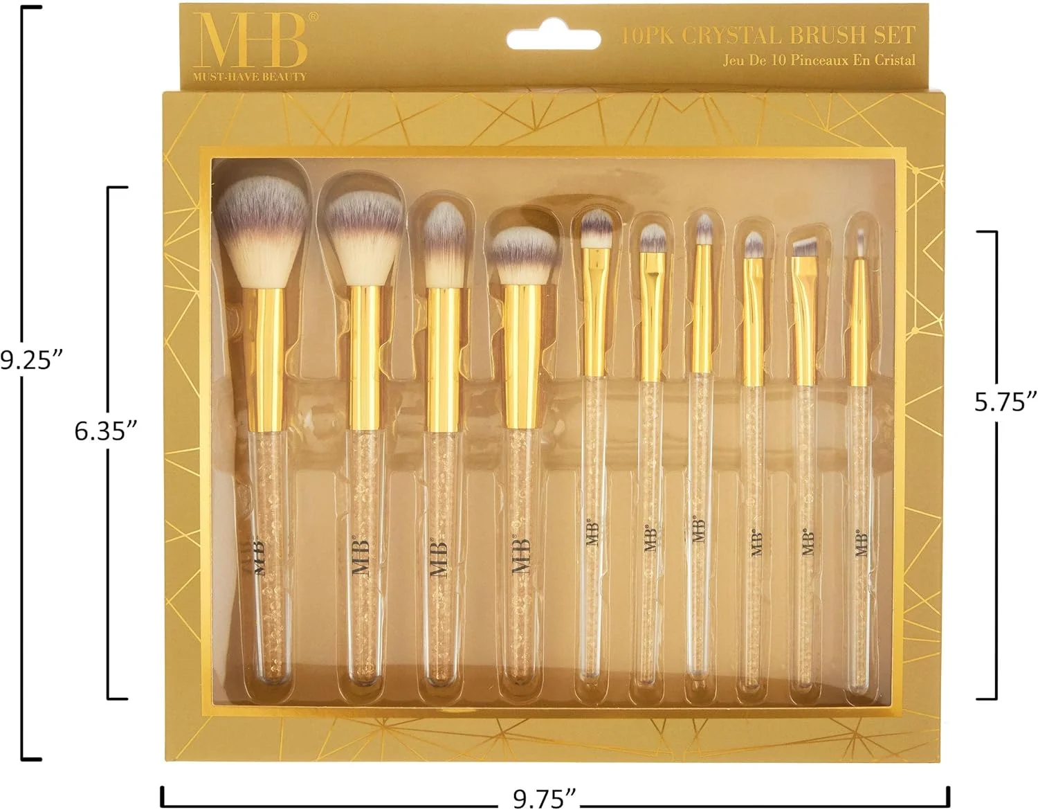 ست برس آرایشی 10 تکه Expressions Pro با سنگ های قیمتی درخشان طلایی - 10 برس آرایشی نرم و با کیفیت برای استفاده روزمره - برس ها و ابزارهای آرایشی حرفه ای ست برس آرایشی 10 تکه Expressions Pro با سنگ های قیمتی درخشان طلایی - 10 برس آرایشی نرم و با کیفیت برای استفاده روزمره - برس ها و ابزارهای آرایشی حرفه ای