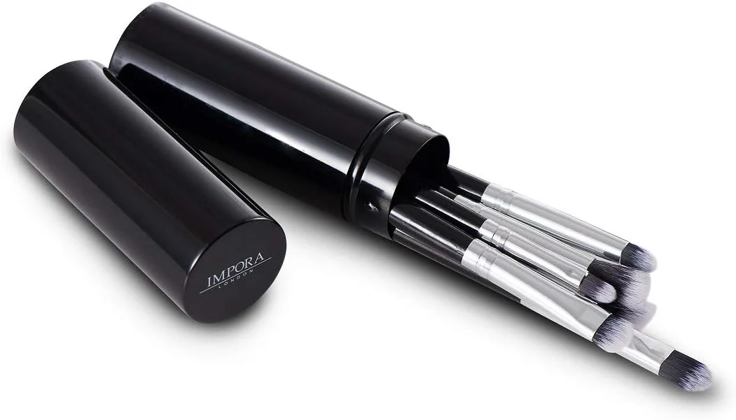 ست براش آرایش چشم ایمپورا لندن. شامل براش های سایه چشم، ترکیب، مدادی و خط چشم [7 عدد + کیف فلزی]. ایده آل برای مسافرت