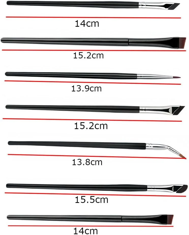 ست برس خط چشم اسفورزارسه 7 عددی، خط چشم ژلی دقیق، ست برس آرایش چشم حرفه ای با برس خط چشم، برس خط چشم زاویه دار، برس سایه چشم