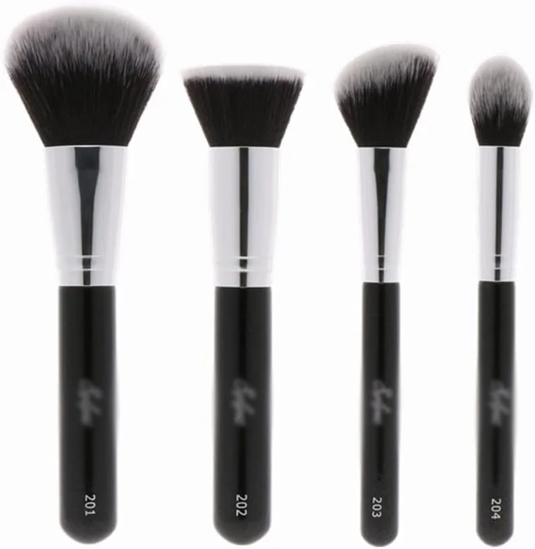 ست برس آرایشی ENPAP، 4 عددی، مشکی کلاسیک، شامل برس کرم پودر، پودر، رژگونه و هایلایتر