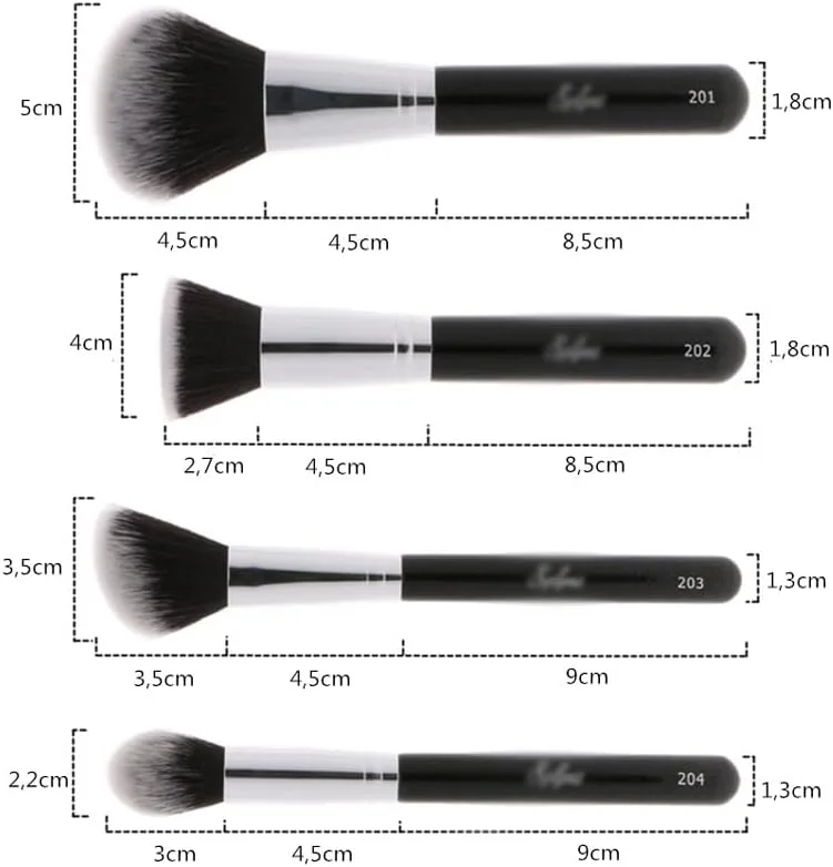 ست برس آرایشی ENPAP، 4 عددی، مشکی کلاسیک، شامل برس کرم پودر، پودر، رژگونه و هایلایتر ست برس آرایشی ENPAP، 4 عددی، مشکی کلاسیک، شامل برس کرم پودر، پودر، رژگونه و هایلایتر