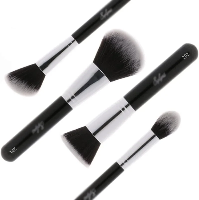 ست برس آرایشی ENPAP، 4 عددی، مشکی کلاسیک، شامل برس کرم پودر، پودر، رژگونه و هایلایتر ست برس آرایشی ENPAP، 4 عددی، مشکی کلاسیک، شامل برس کرم پودر، پودر، رژگونه و هایلایتر