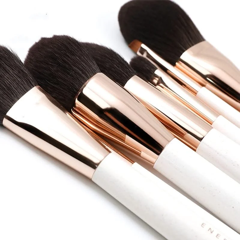 ست برس آرایشی ENPAP موی فیبر دسته ABS سفید مرواریدی 11 عددی ابزار آرایش ست برس های حرفه ای آرایش