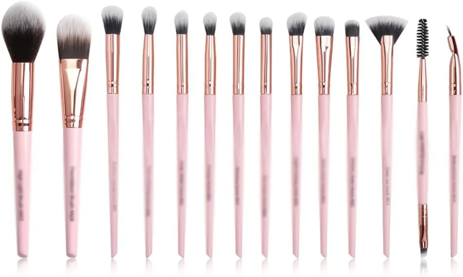 ست برس آرایشی 14 عددی ENPAP به همراه کیف، برس های آرایشی با موی طبیعی برای کرم پودر، پودر، رژگونه و سایه چشم