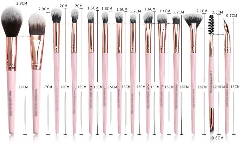 ست برس آرایشی 14 عددی ENPAP به همراه کیف، برس های آرایشی با موی طبیعی برای کرم پودر، پودر، رژگونه و سایه چشم