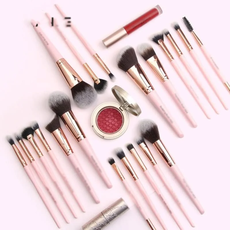 ست برس آرایشی 14 عددی ENPAP به همراه کیف، برس های آرایشی با موی طبیعی برای کرم پودر، پودر، رژگونه و سایه چشم