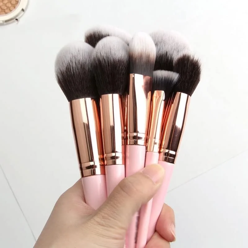 ست برس آرایشی 14 عددی ENPAP به همراه کیف، برس های آرایشی با موی طبیعی برای کرم پودر، پودر، رژگونه و سایه چشم