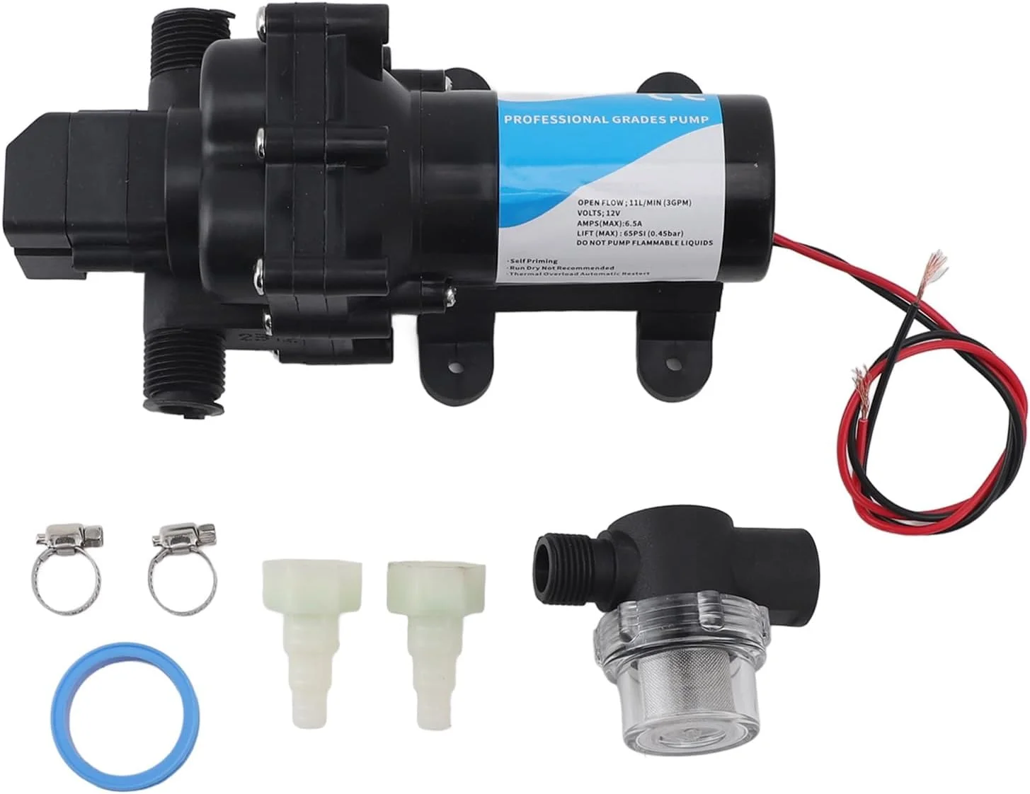 پمپ انتقال آب 12 ولت DC Marhynchus، پمپ دیافراگمی برقی خود مکش با عملکرد تمیز کردن مه پاش برای RV، قایق دریایی، خودرو